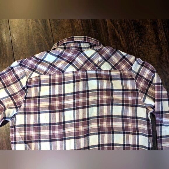 Dickies Women's S 100% Cotton Flannel Plaid Button Down Collared Shirt - Picture 6 of 9